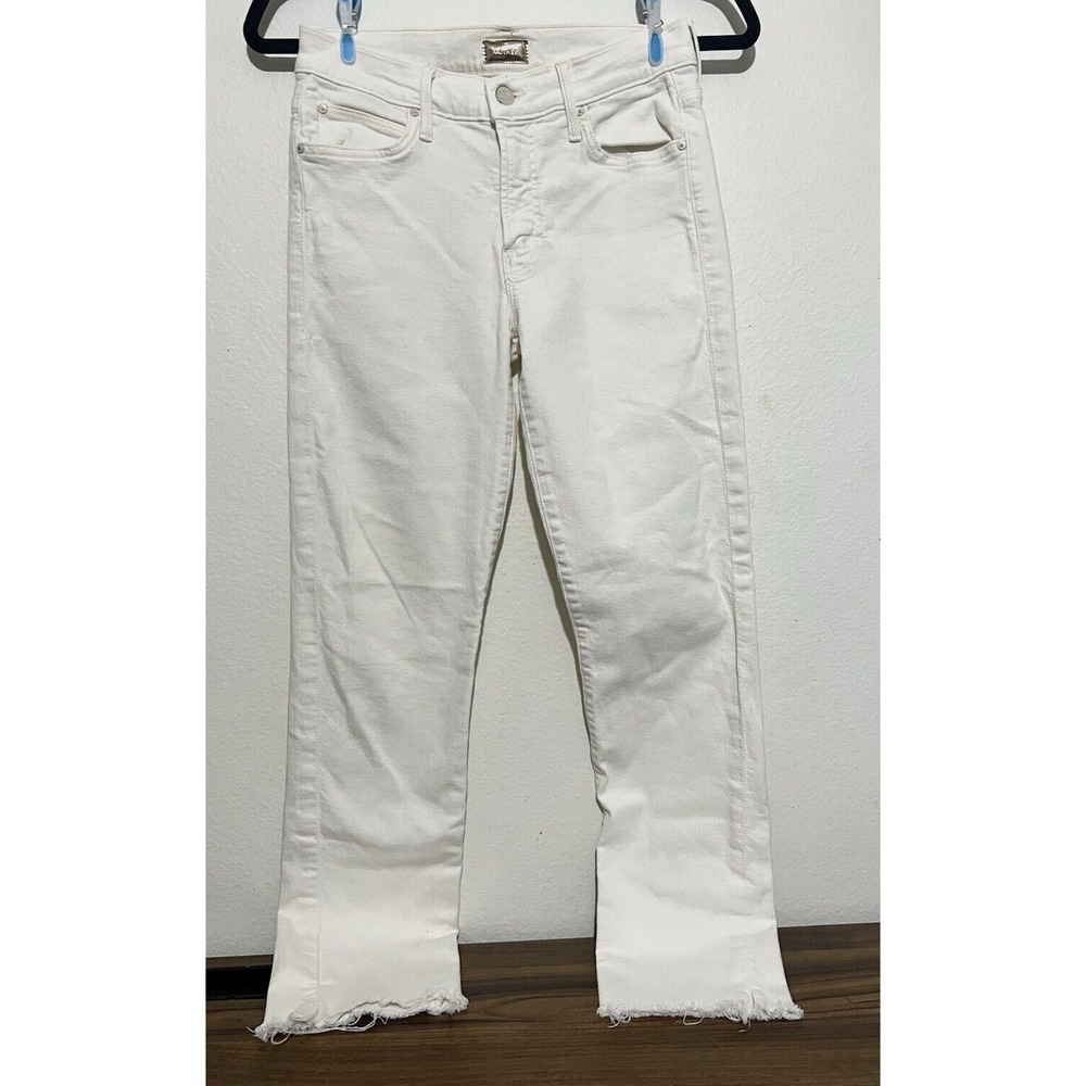 MOTHER White Ankle Crop Jeans